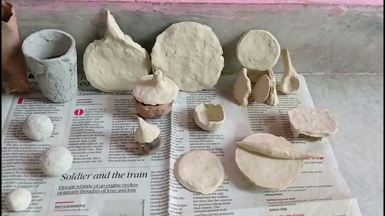 Different Clay and slate items making at home || eating videos 