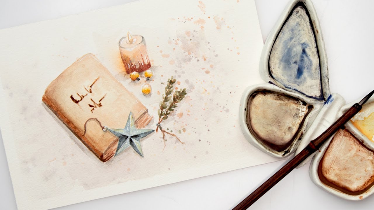 Watercolor painting tutorial for beginners + FREE sketch