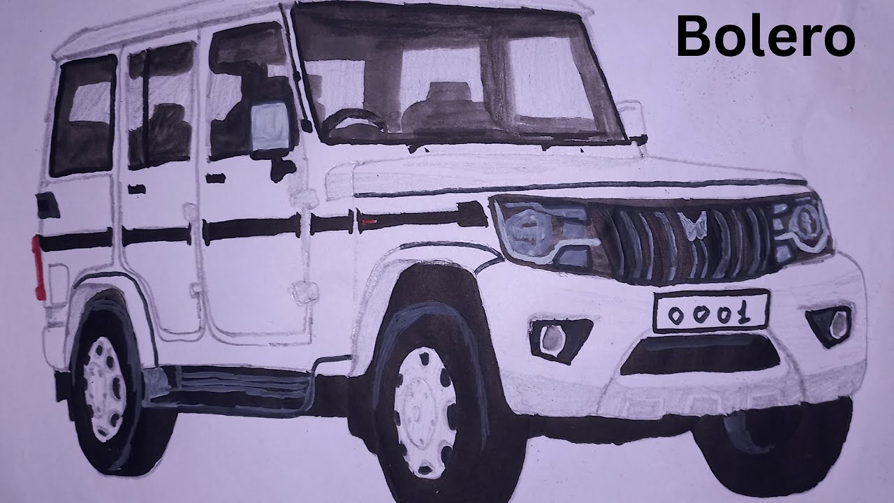Mahindra Bolero Sketch | Hand Drawn Car Art