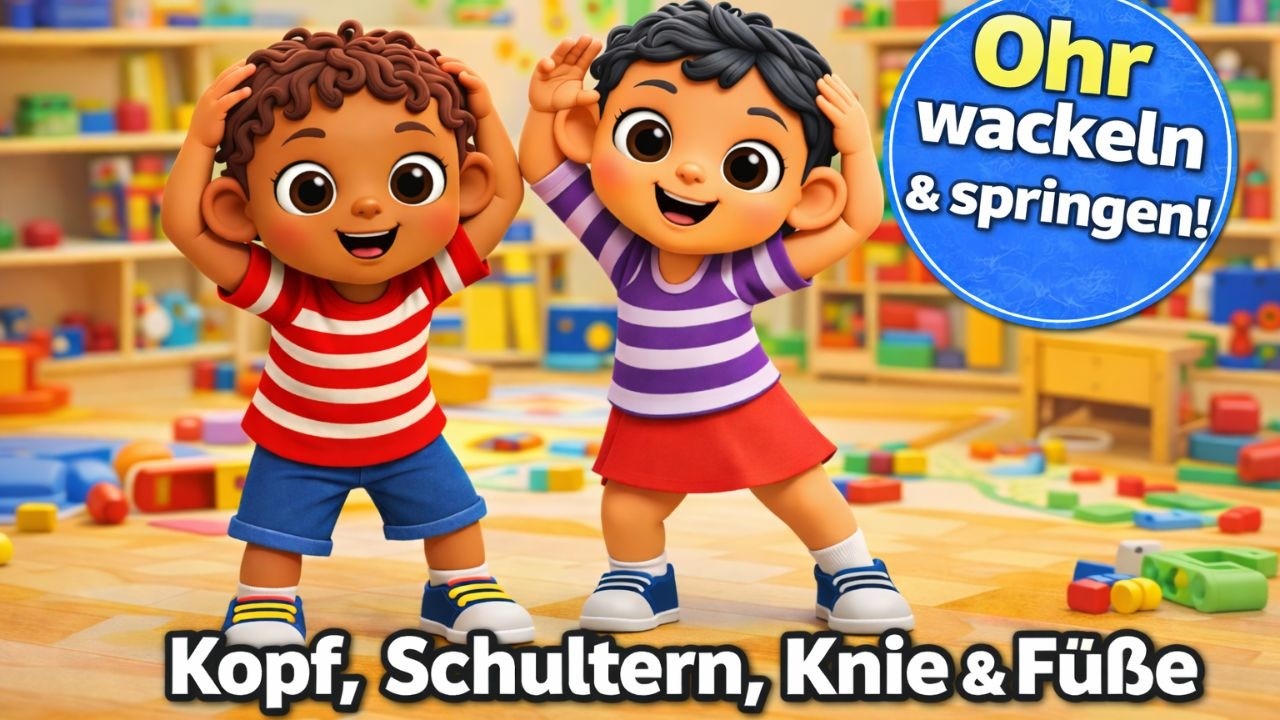 Kopf, Schultern, Knie & Füße – Mitmachlied für Kinder - Kinderlieder! !
