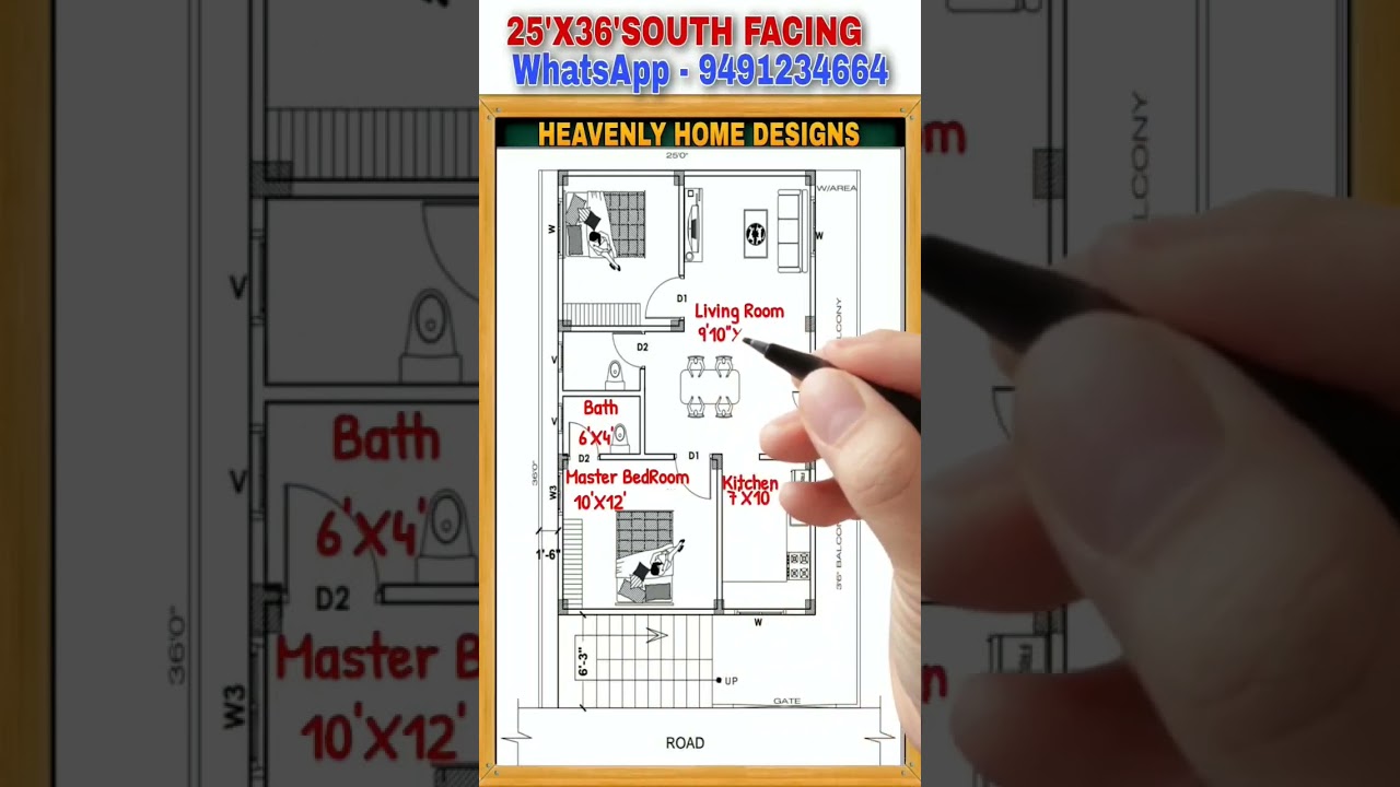 25X36 South facing vastu house plan #vastuhouseplans #heavenlyhomedesigns#youtubeshorts