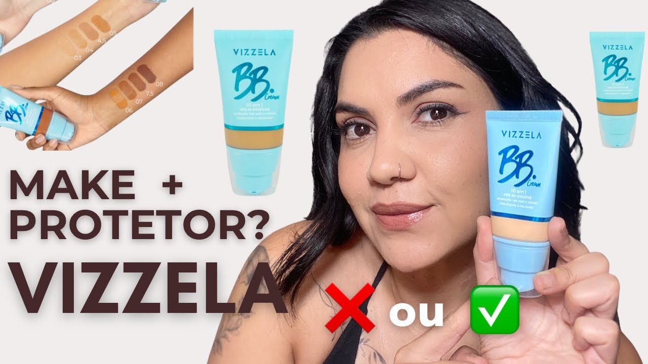 BB Cream Vizzela Bom para Pele Oleosa? Make com Proteção Solar 
