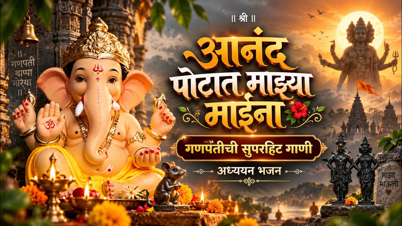 आनंद पोटात माझ्या माईना  | गणपतीची सुपरहिट गाणी | सकाळची भक्तिगीते | Marathi Bhakti Geete