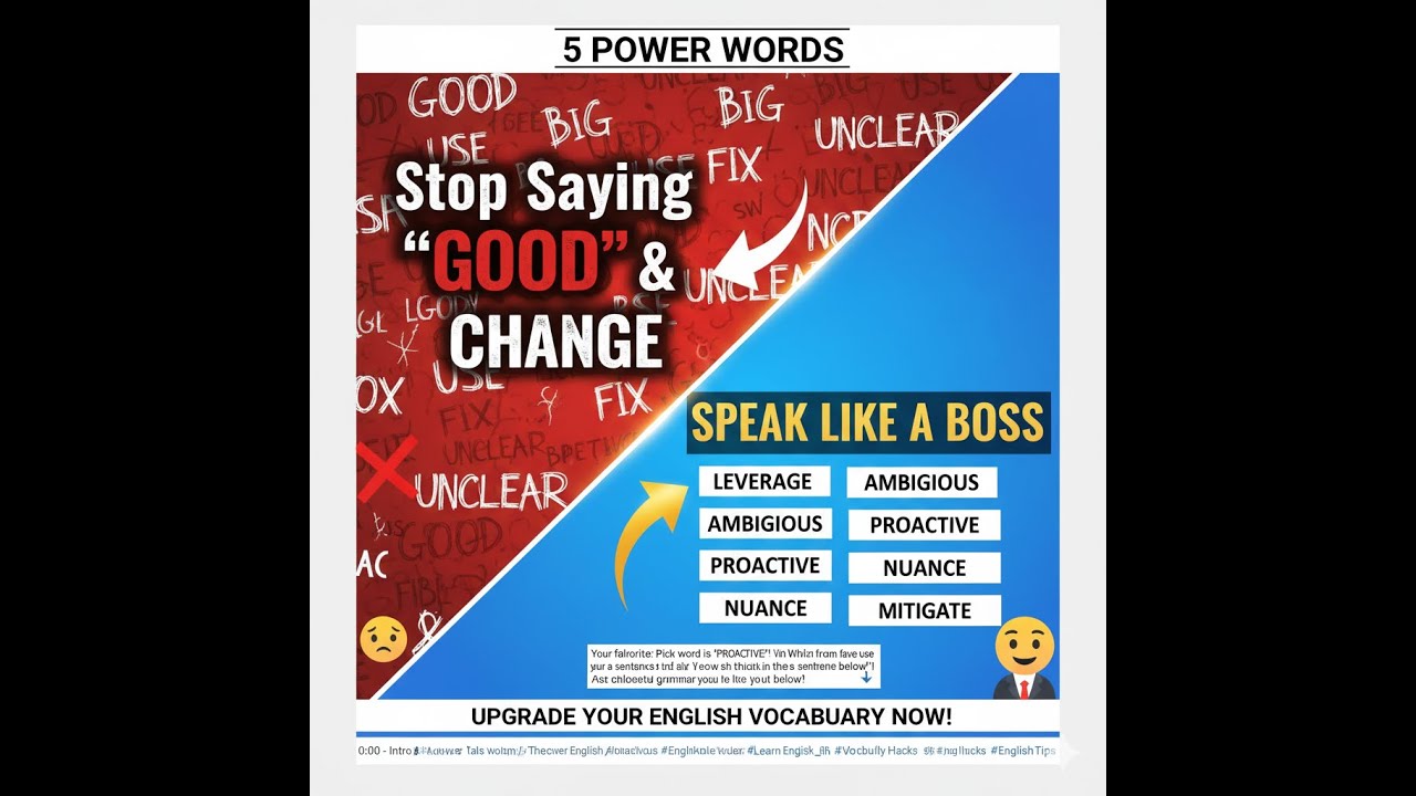 5 Power Words to Transform Your English #EnglishVocabulary #SpeakLikeABoss #advancedenglish