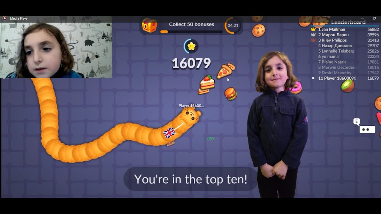 I DID IT! FIRST PLACE! Snake vs worms POKI Games