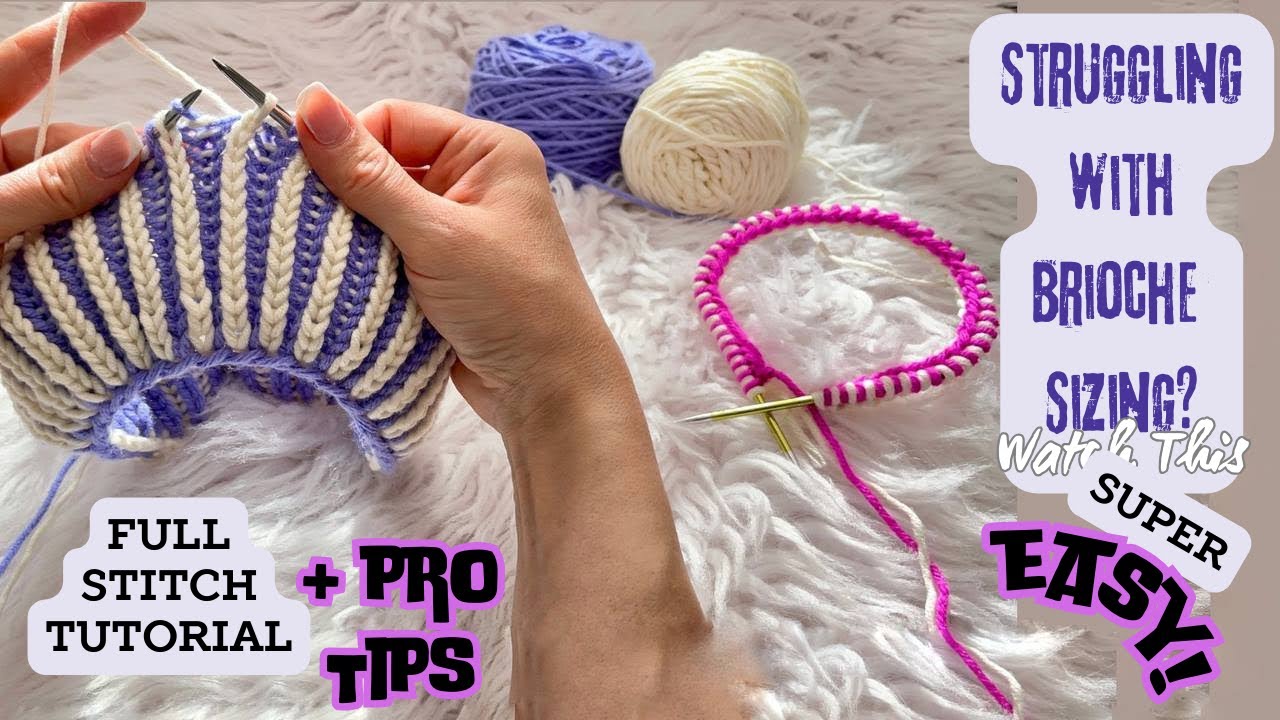 Symmetrical Two-Color Brioche in-the-Round | Easy Version +ProTips For Stretchy Seamless HAT PATTERN