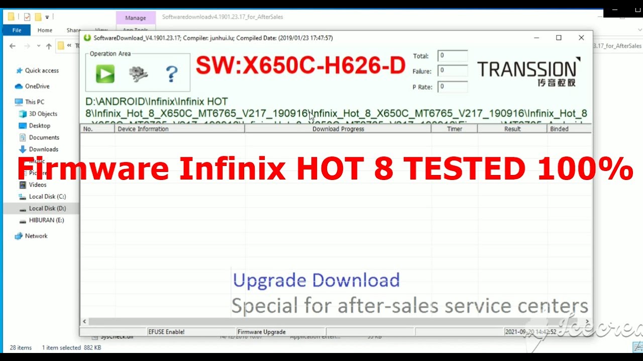 Firmware Infinix HOT 8 X650C TESTED 100%