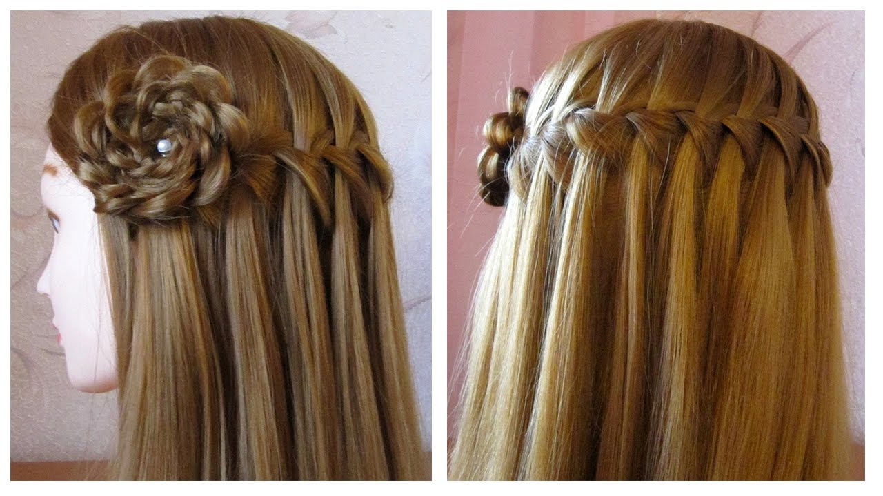 Tuto tresse cascade facile 🌺  Fleur de cheveux 🌺 Coiffure simple et belle