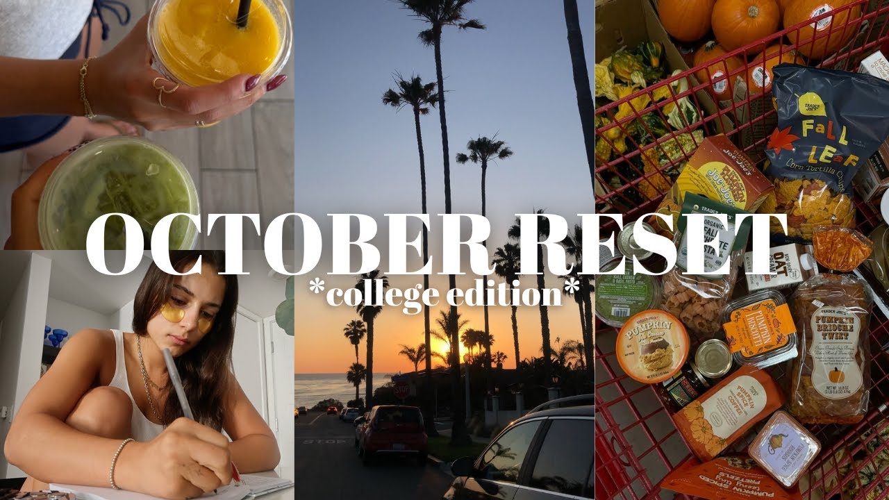 OCTOBER RESET as a college student: new goals, cleaning, grocery haul & more!