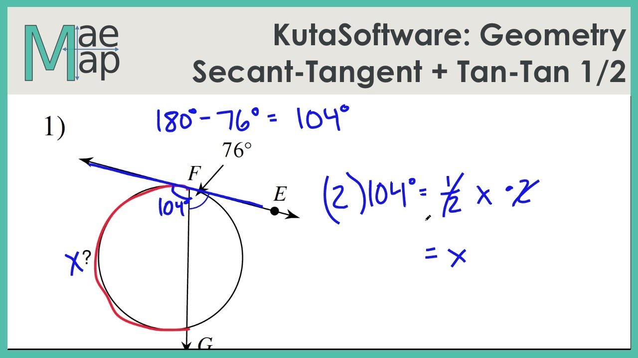 KutaSoftware: Геометрия — Углы секущая-касательная и касательная-касательная, часть 1