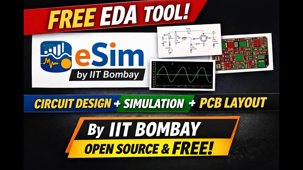 eSim tutorial Intro video Free Open Source EDA Tool by IIT Bombay #esim #simulation