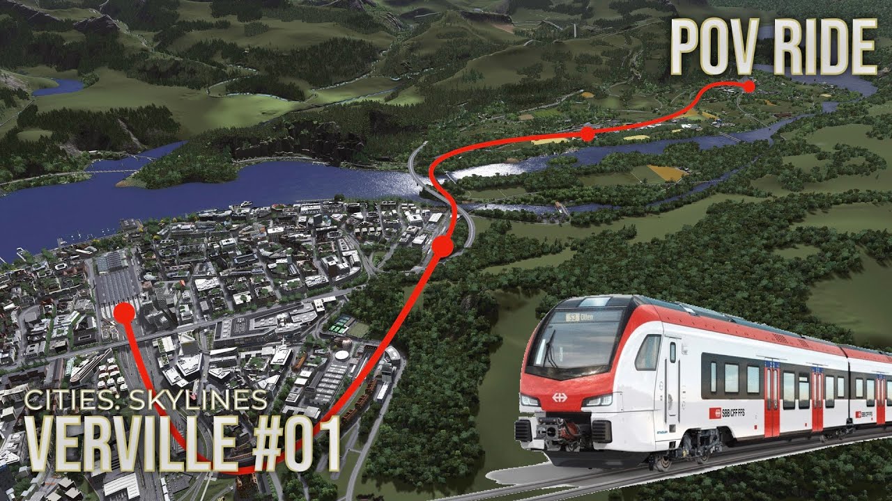 [4K] Cab Ride through Switzerland | Verville - Arth-Goldau! Cities: Skylines // Verville POV 1