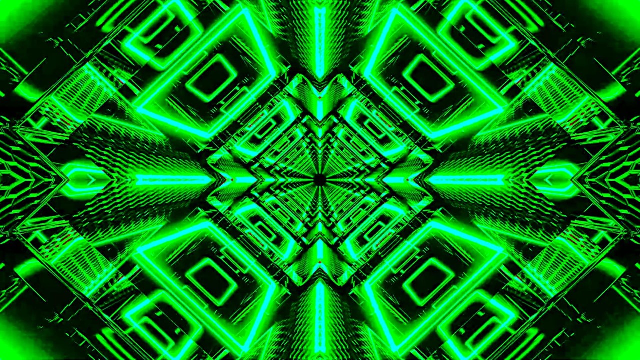 🎬 Mute Vision 4K – Футуристическая Зелёная Неоновая Мандала в Гипнотическом Движении (Без Звука)