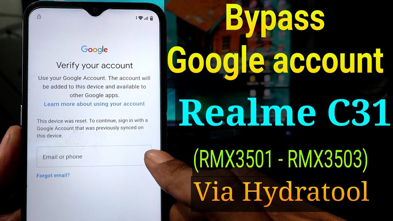 Realme C31 (RMX3501) Google account bypass || FRP Bypass Realme C31 Via Hydratool