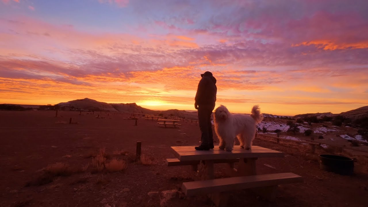 Sunrise | Utah Camping with Dog