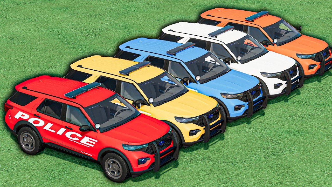 TRANSPORTING ALL COLORS FLYING POLICE CARS VEHICLES ! FS22