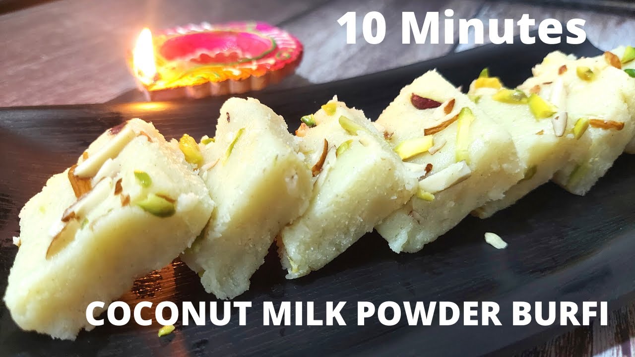 COCONUT MILK BARFI | Coconut Barfi Recipe using Milk Powder - Nariyal Barfi Recipe Milk Powder