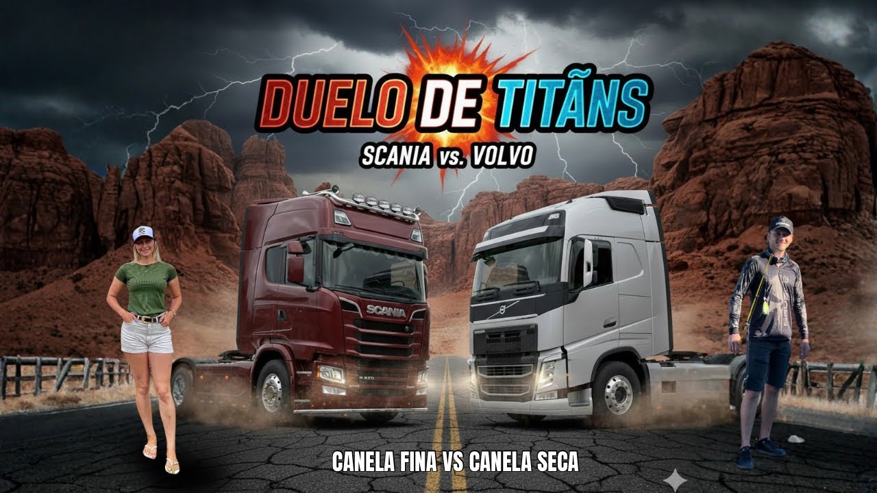 Dois caminhões em UM SÓ SONHO bora de SCANIA vs VOLVO | LETÍCIA vs ANDRÉ MERCOSUL 