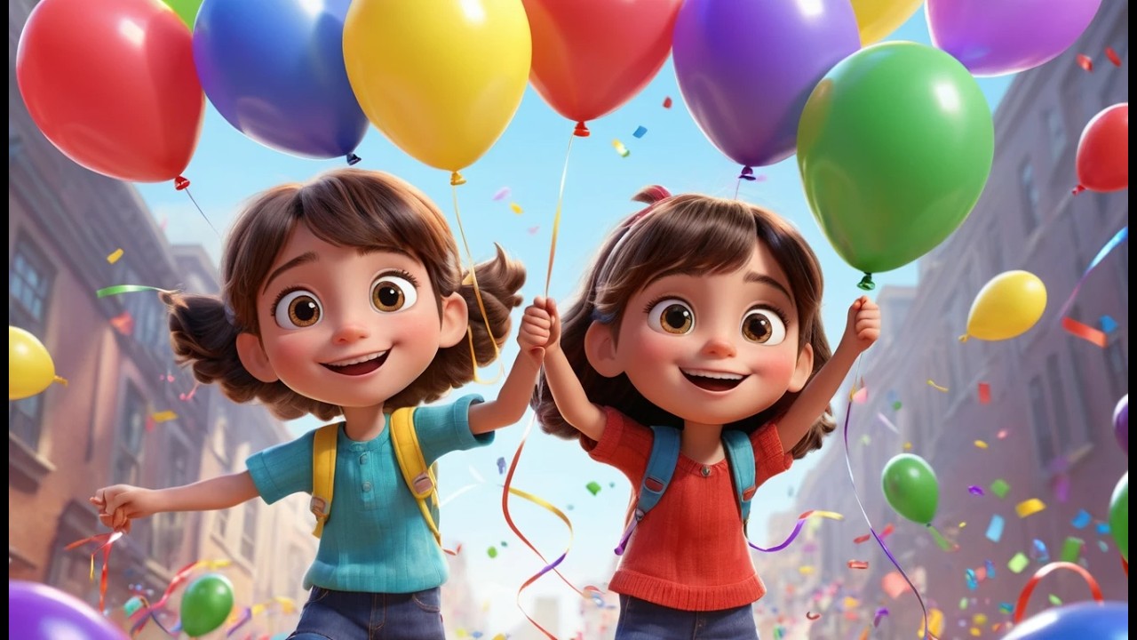 Fünf kleine Pop Pop Pop Luftballons | Lustiges Kinderlied & Zähllied