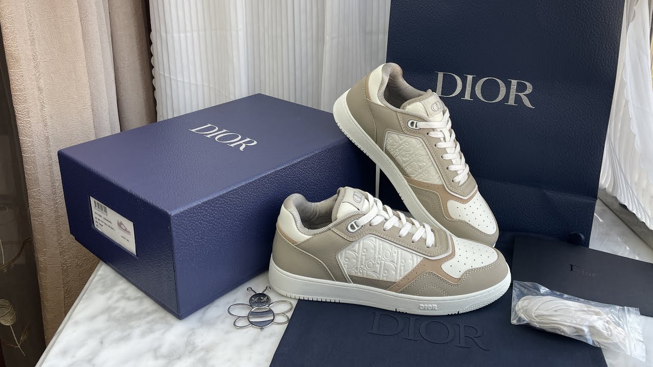 Dior B27 Low Top Khaki Cream Calfskin Review #review #unboxing #shoes #sneakers