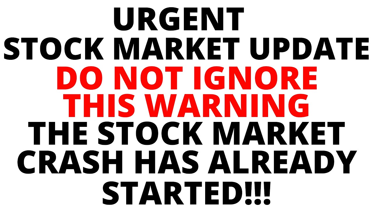 DO NOT IGNORE THIS VIDEO: The Stock Market Crash has Already Started You Just Don't Realize it Yet!
