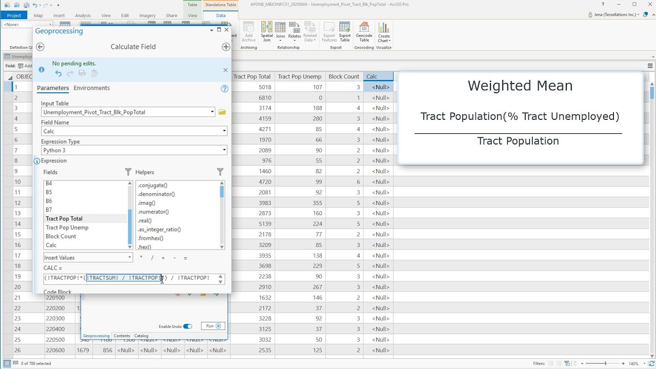ArcGIS Pro: Field Calculator  & Mathematic Formulas