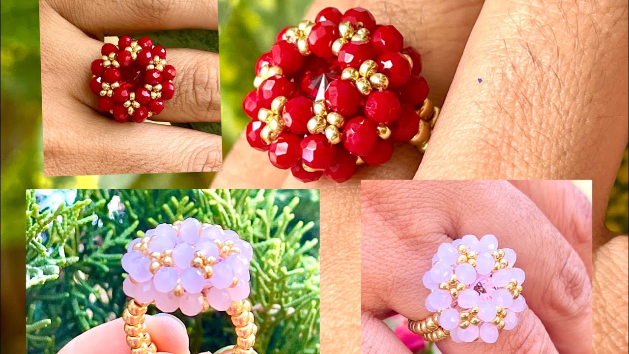 Cómo hacer un hermoso y delicado anillo/ Hazlo paso a paso/ Beautiful ring 💍 🌸