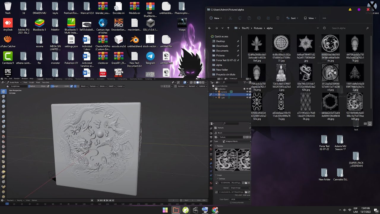 Cómo usar texturas Alpha para esculpir en Blender