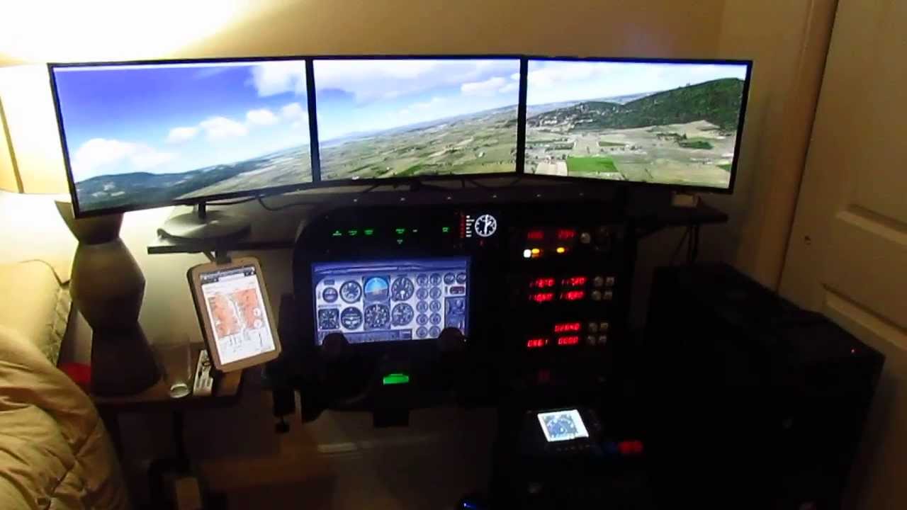 Home FSX cockpit with multiple monitors in Nvidia Surround