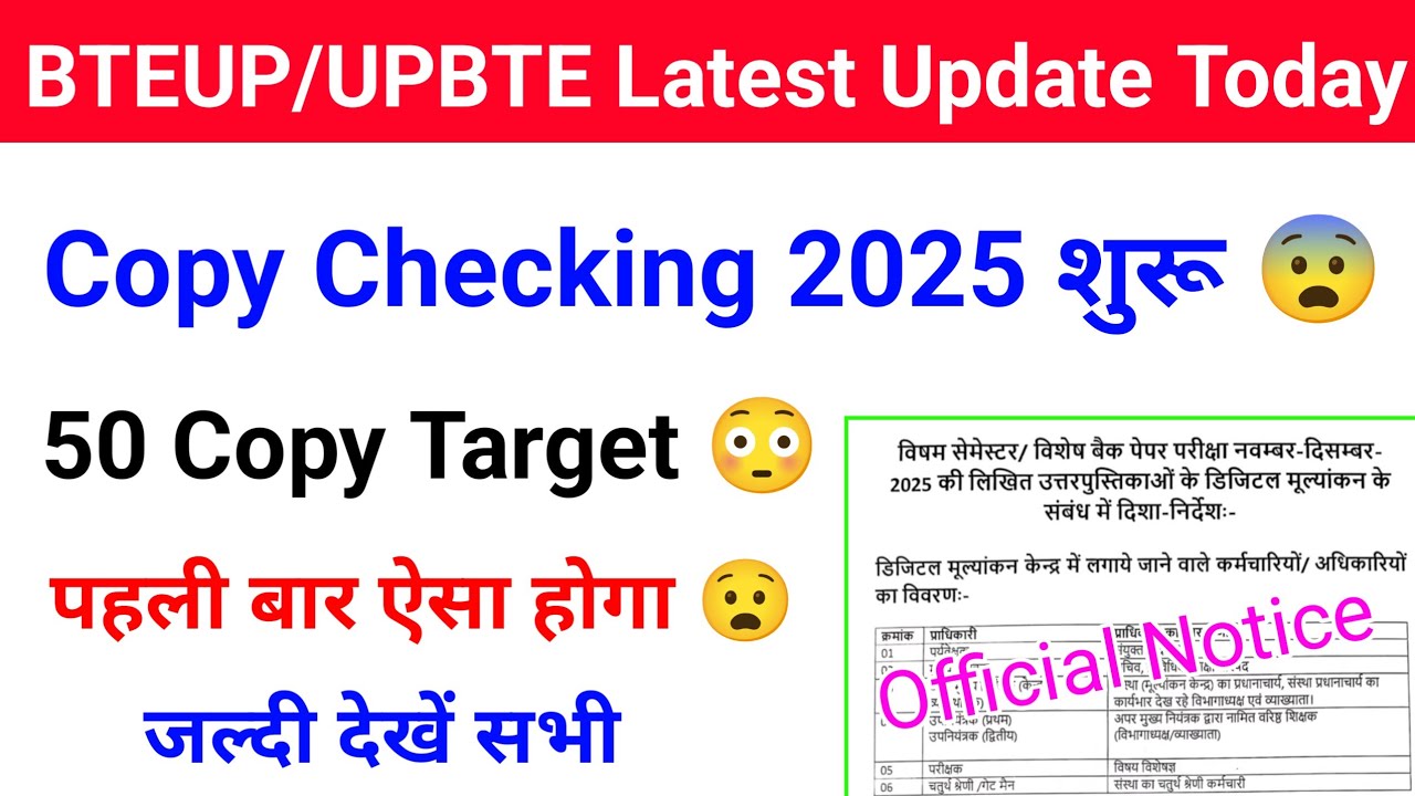 Bteup Odd Semester Copy Checking 2025 | Bteup Digital Evaluation 2025 | Bteup latest news today 