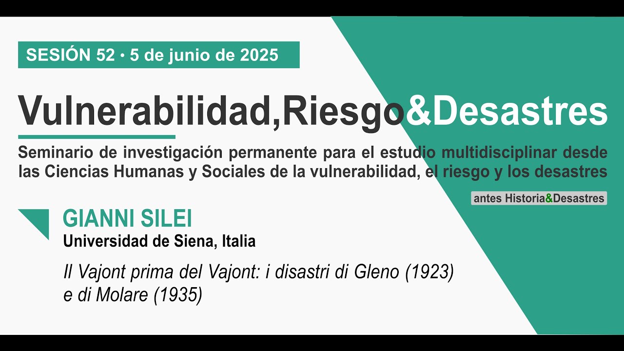 Sesión 52 del Seminario Vulnerabilidad, Riesgo&Desastres