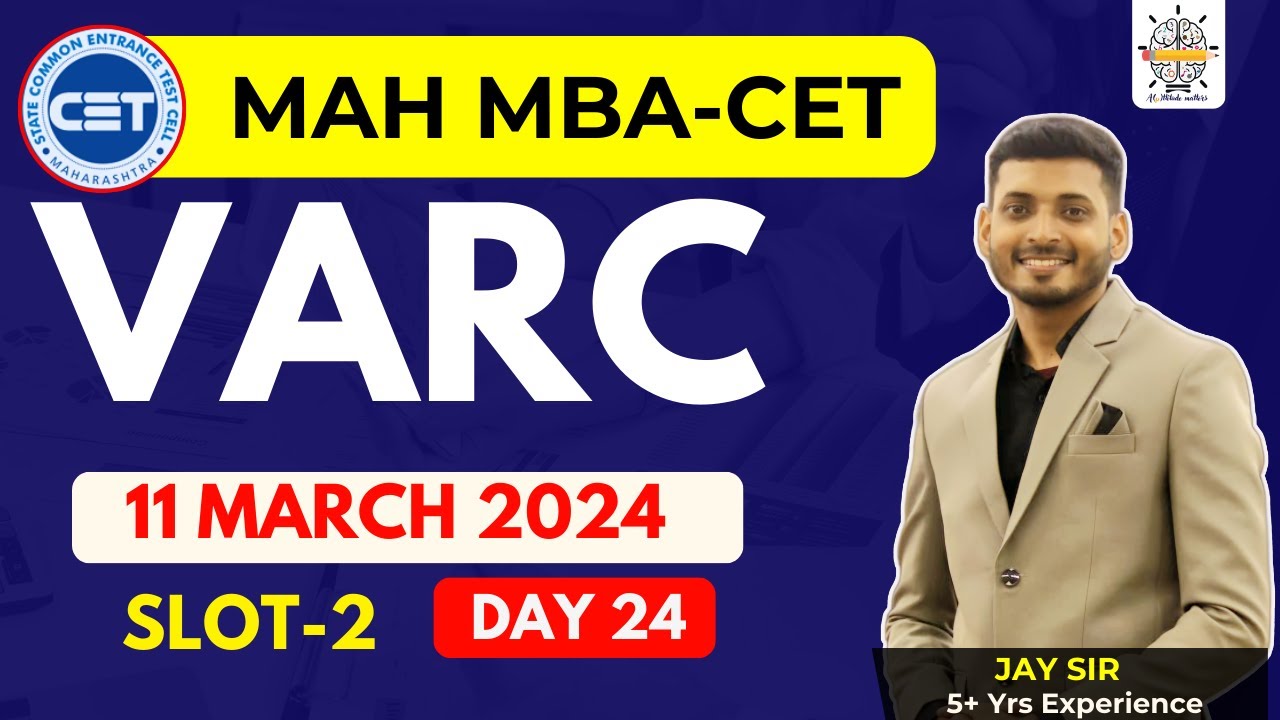 MAH MBA CET25 | DAY 24 | Previous Year Questions |  VARC AND ENGLISH  | By JAY SIR