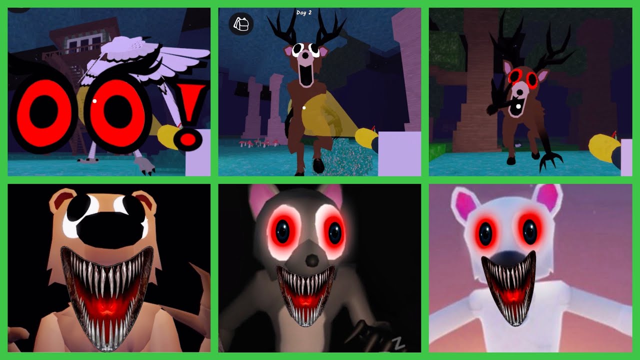 99 Nights in the forest - owl vs Deer vs bear vs cave vs jumpscare ( Roblox ) 