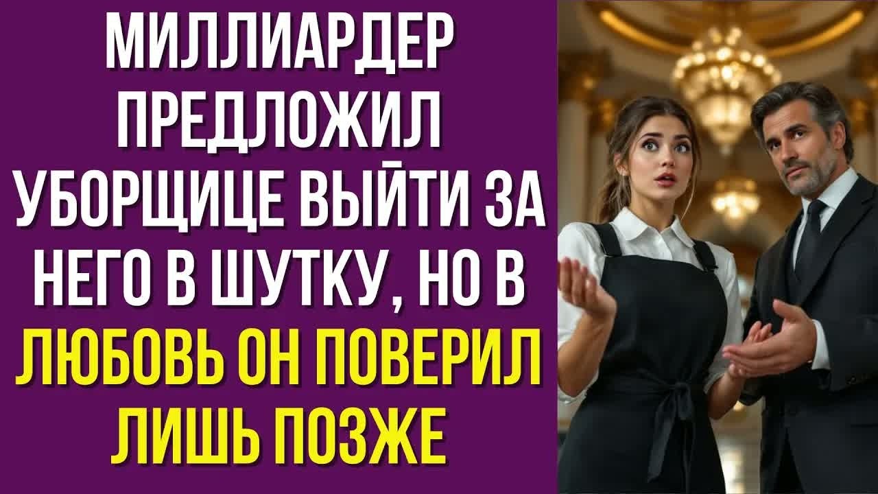 Миллиардер предложил уборщице выйти за него в шутку, но в любовь он поверил лишь позже...