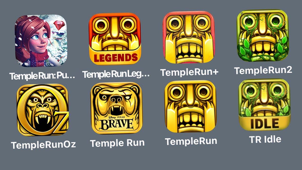 Temple Run Puzzle Adventure,Temple Run Legends,TempleRun+,Temple Run 2,Temple Run OZ,TempleRun Brave