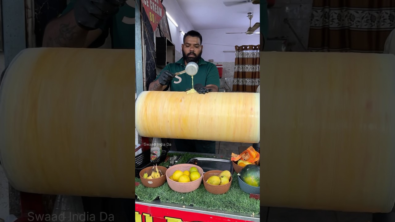 Natural Fruit Roller Ice Cream Just 80/- Rs. in Delhi #shorts