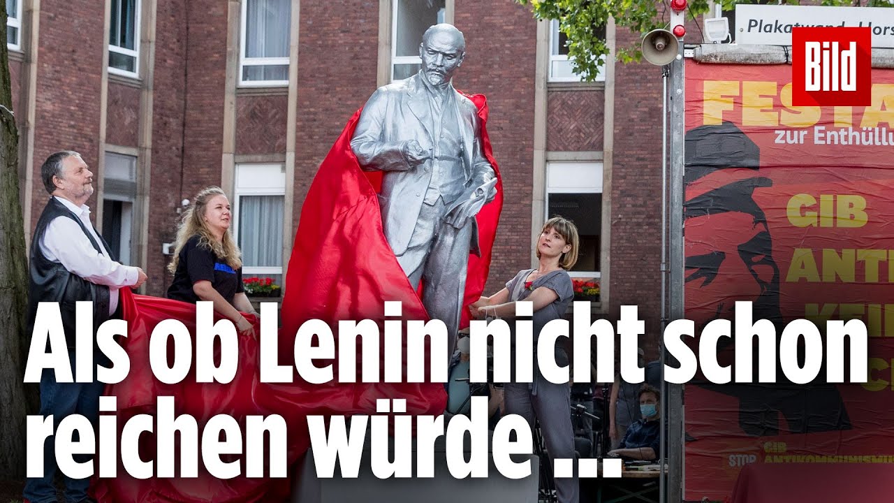 Linksextreme enthüllen Lenin-Statue in Gelsenkirchen
