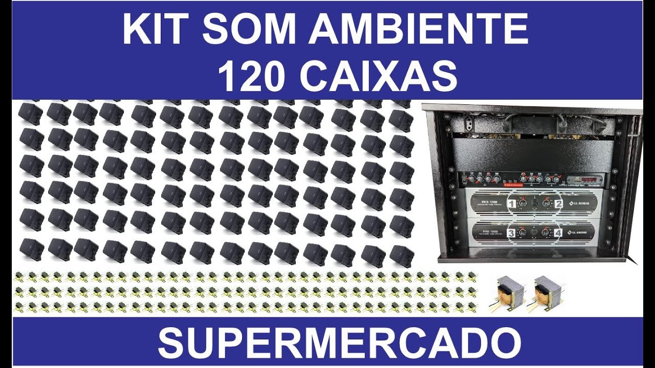 Tutorial como ligar 120 caixas - Kit de som ambiente para mercado, monte você mesmo