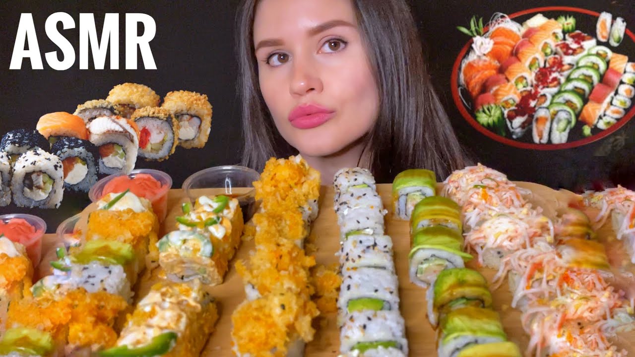 ASMR SUSHI MUKBANG (No Talking) EATING | + INDIAN ICE CREAM