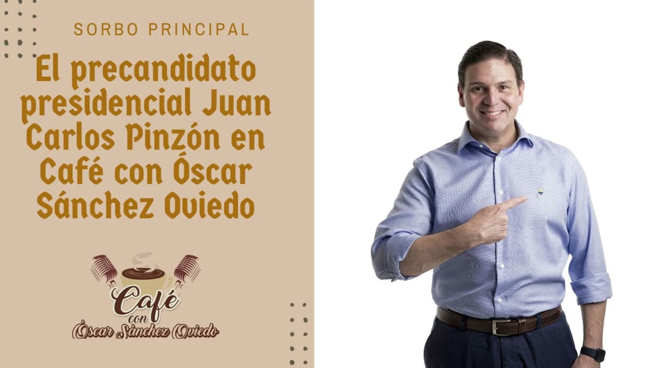 El precandidato presidencial Juan Carlos Pinzón en Café con Óscar Sánchez Oviedo.