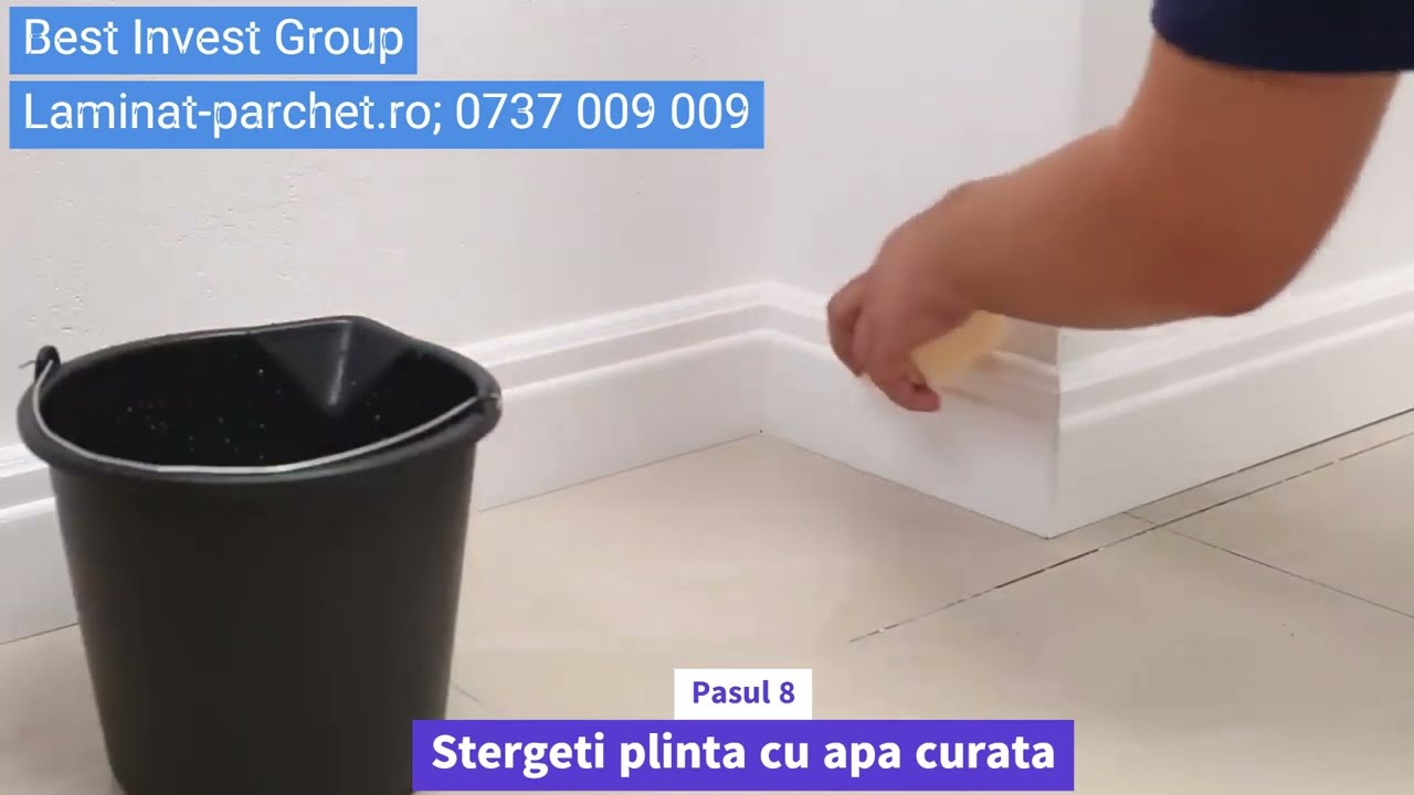 Montaj plinta duropolimer prin lipire