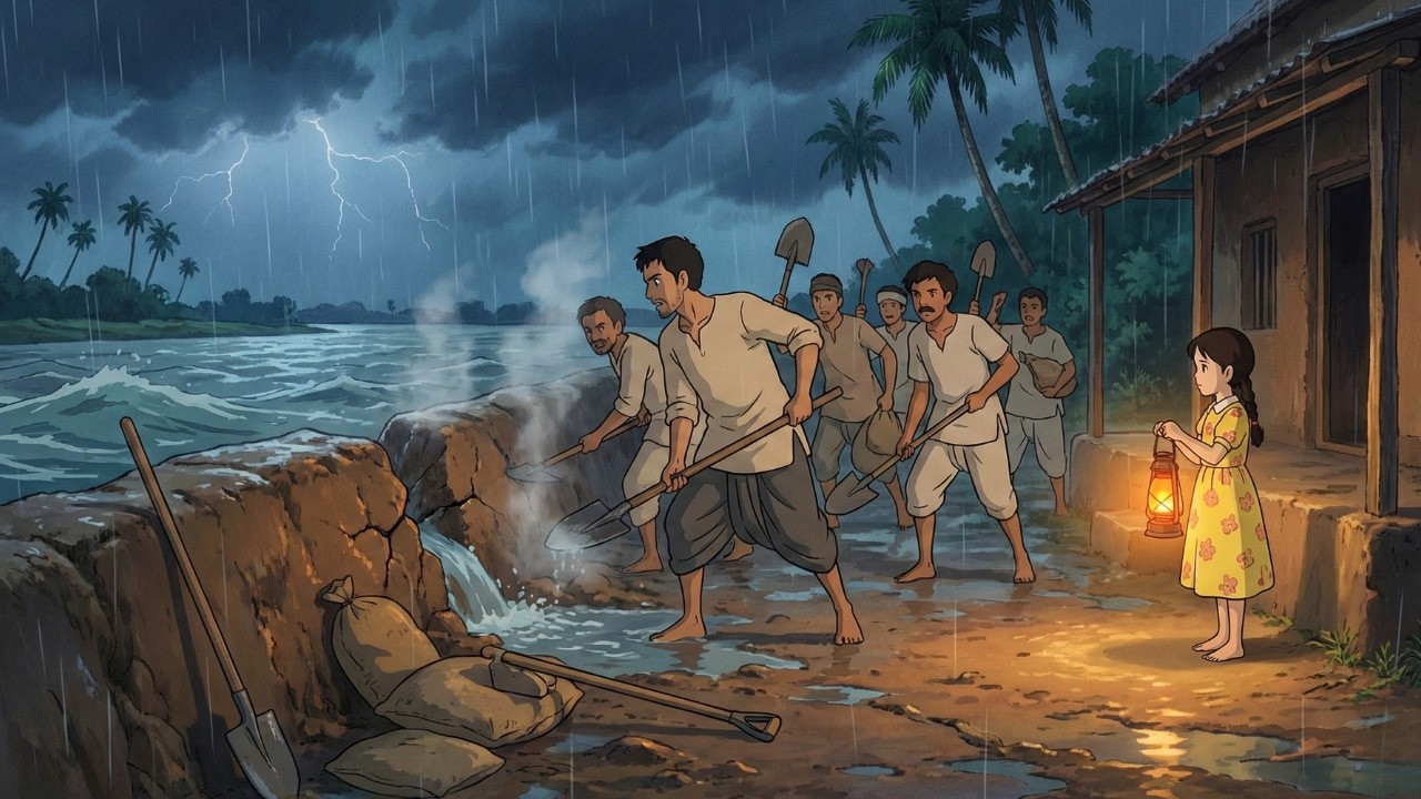 The Night the River Rose.. But the Village Refused to Fall | Ghibli Style | Ghibli Village |