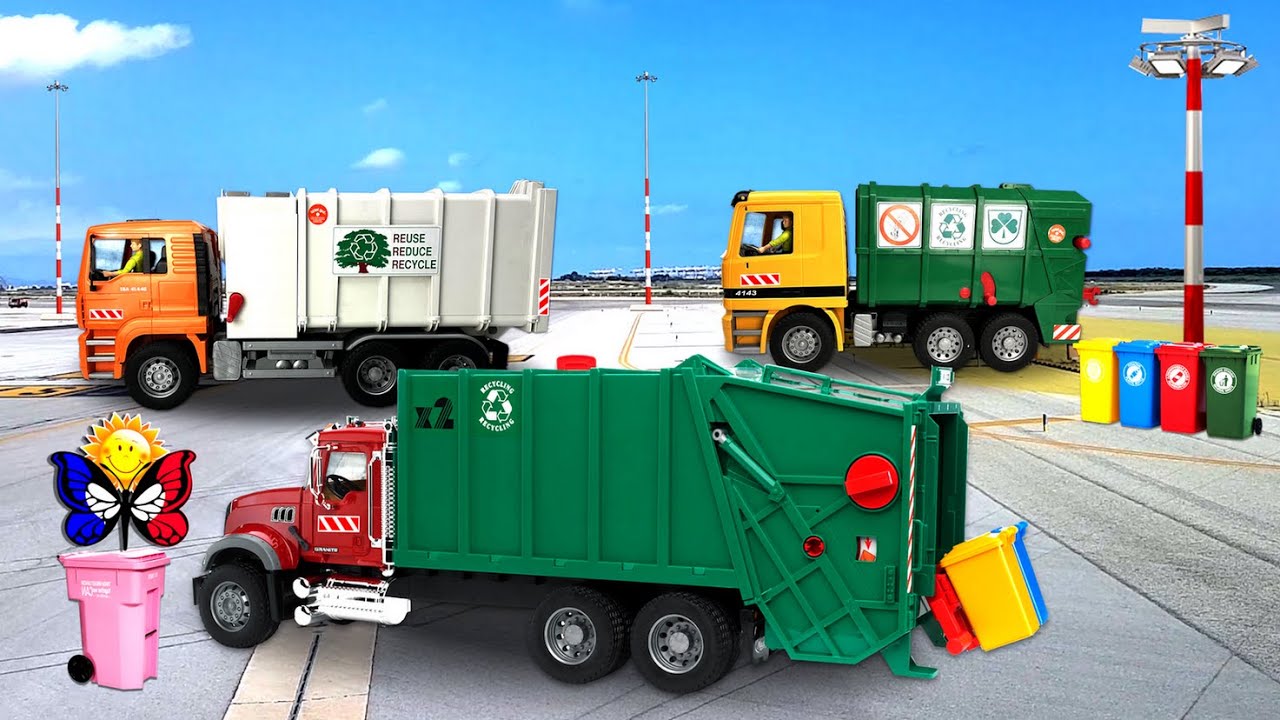 Les camions à ordures et le vrai travail des équipements spéciaux Vidéo avec des jouets pour enfants