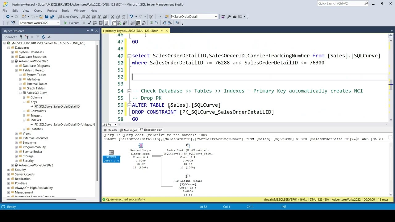 Primary Key and Cluster index | SQL Server #primarykey #sqlserver #basics