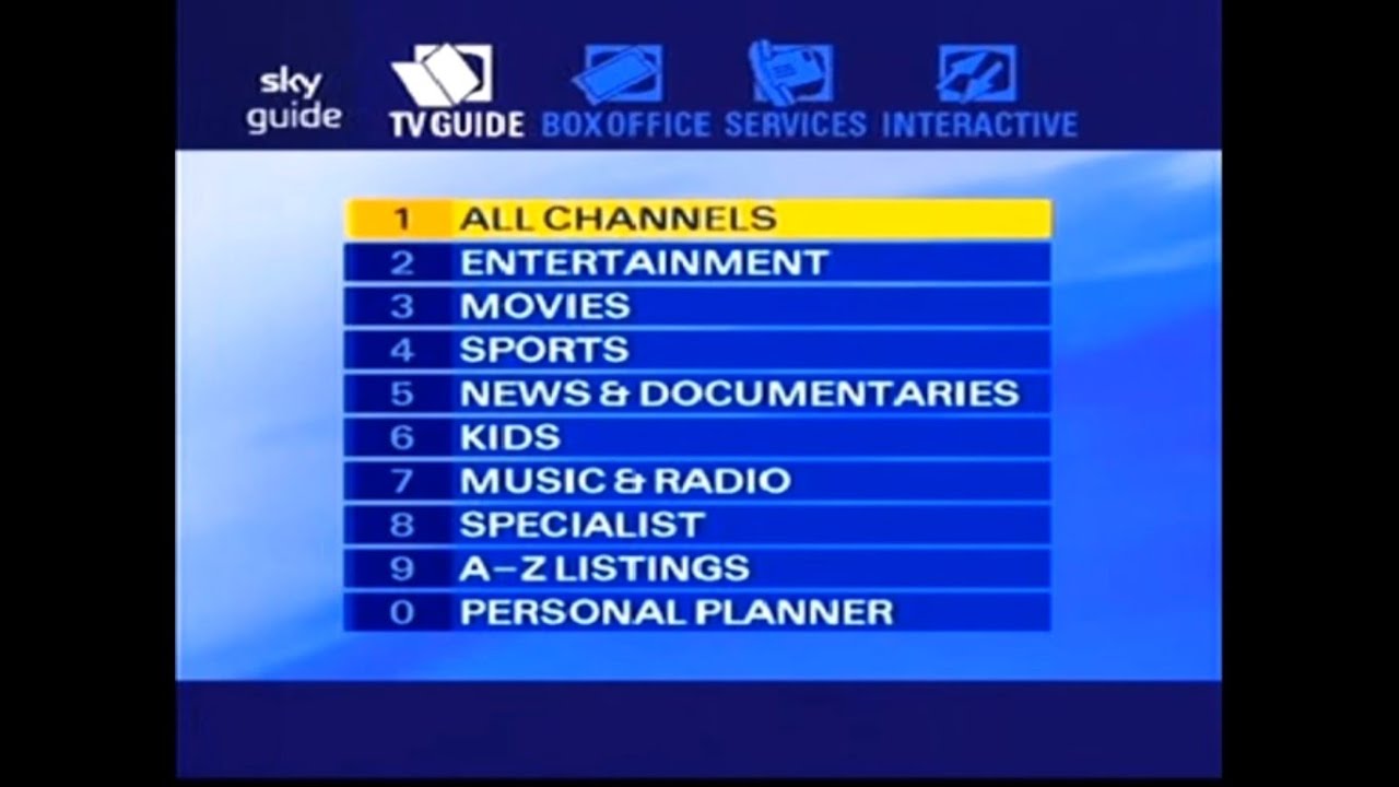Sky EPG Music 2002