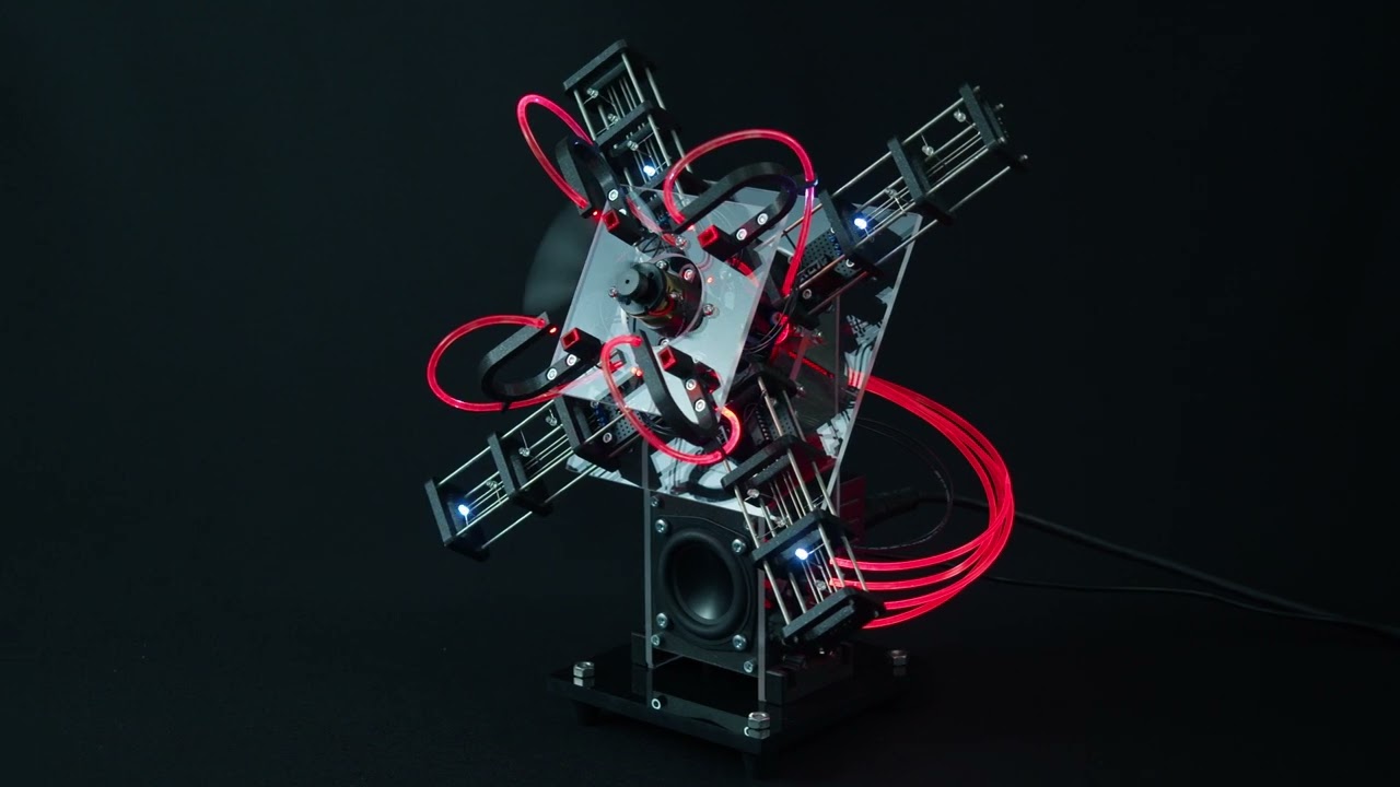 cythemic rotary transmission (2023) | kinetic sound and light sculpture