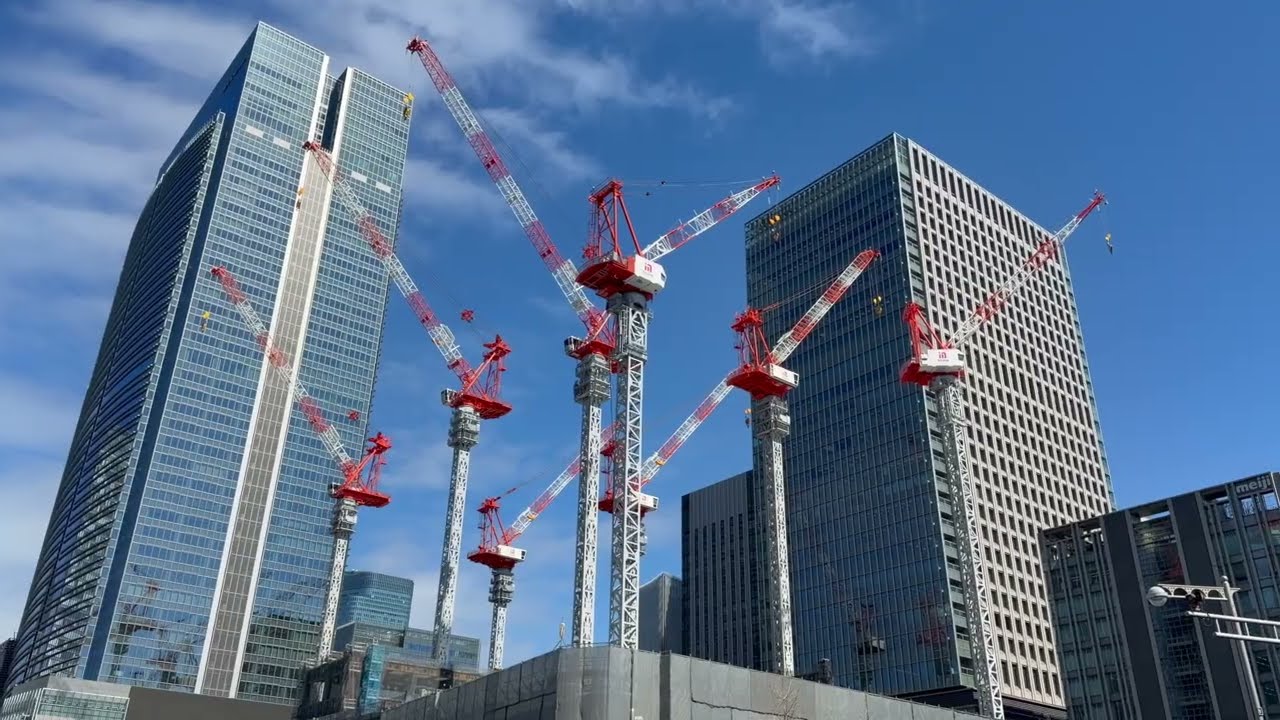 タワークレーンが8基出現してた、43階223m「八重洲二丁目中地区第一種市街地再開発事業」の様子 2026年3月4日撮影