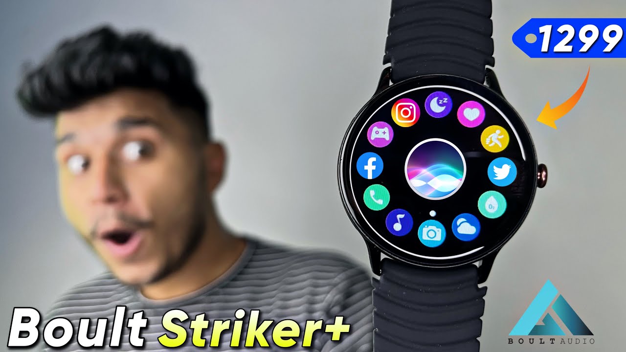 ₹1300 Full HD Curved Display⚡️|| Boult Striker Plus Smartwatch😯|| With Games, Bluetooth Calling🔥||