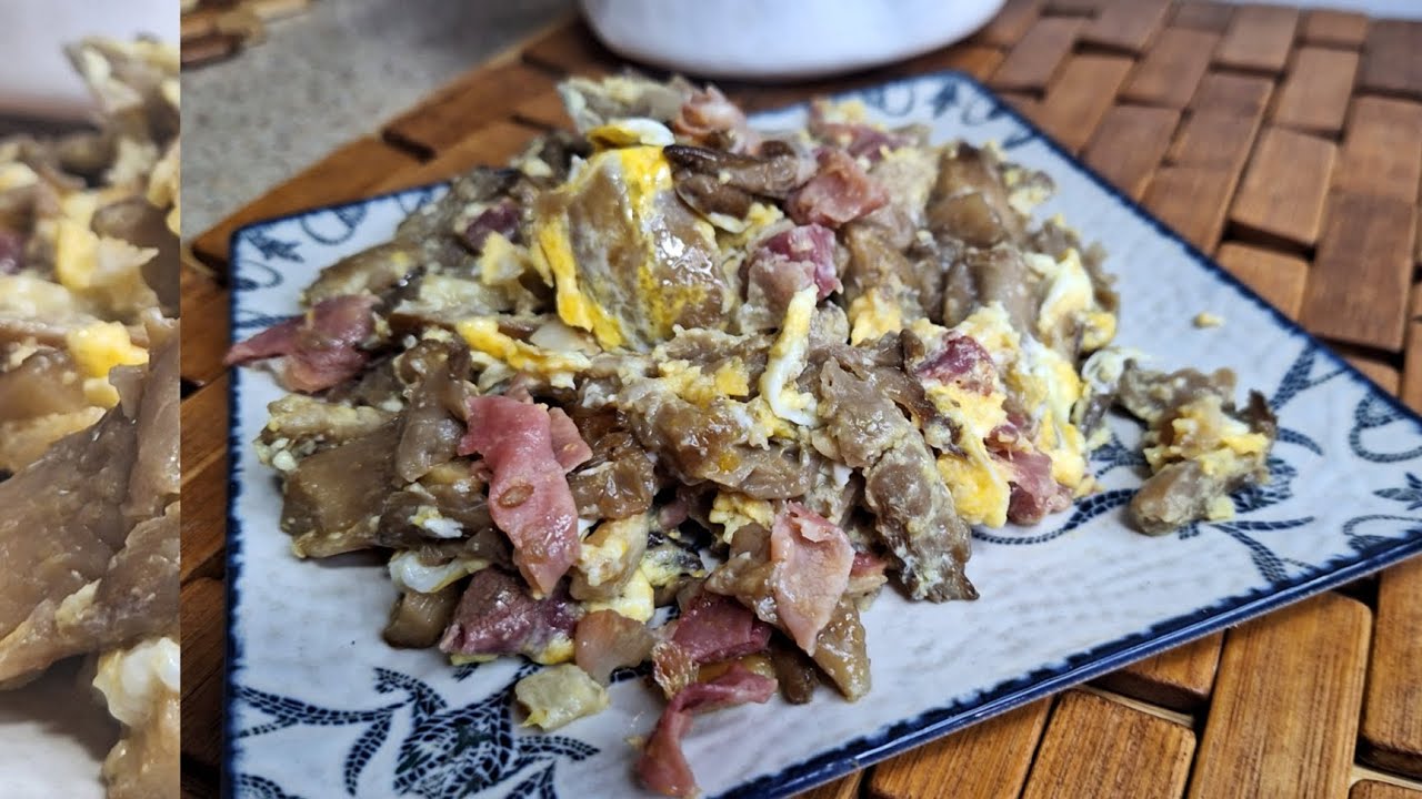 revuelto de setas con jamón