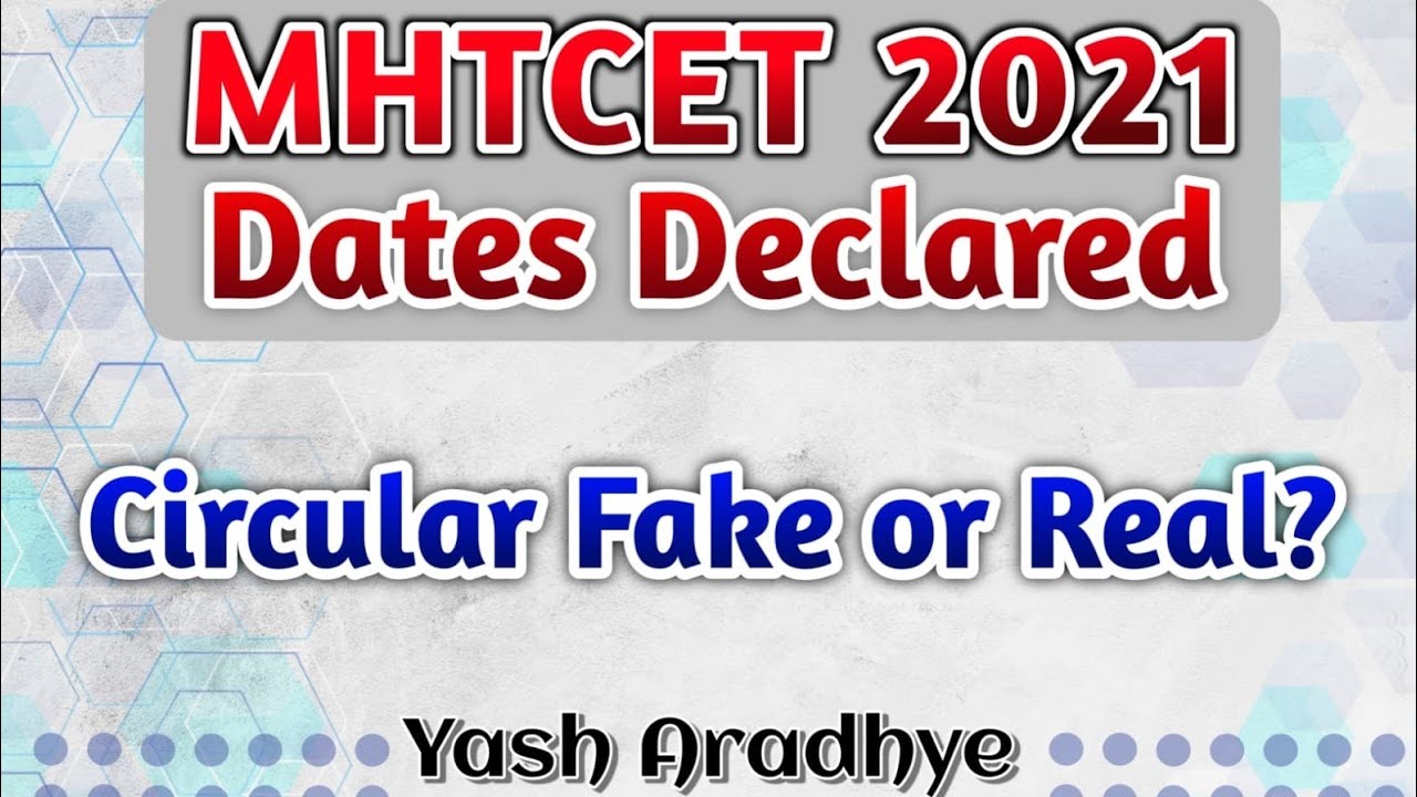 Video For Students Don't Be Panic | MHTCET 2021 Latest Updates | MHTCET 2021 Exam Dates.